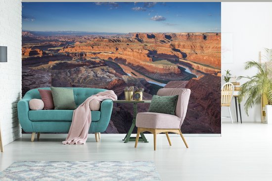 Papier peint vinyle - Ciel bleu vif sur le Grand Canyon et le fleuve Colorado dans l'Utah largeur 330 cm x hauteur 220 cm - Tirage photo sur papier peint (disponible en 7 tailles)