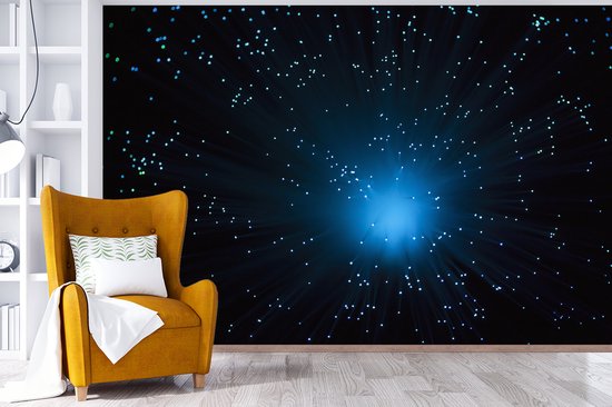 Papier fotobehang bleue pour un fond noir