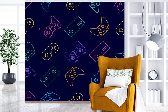 Fond d'écran - Papier peint photo Gaming - Motif - Manette - Largeur 350 cm x Hauteur 350 cm