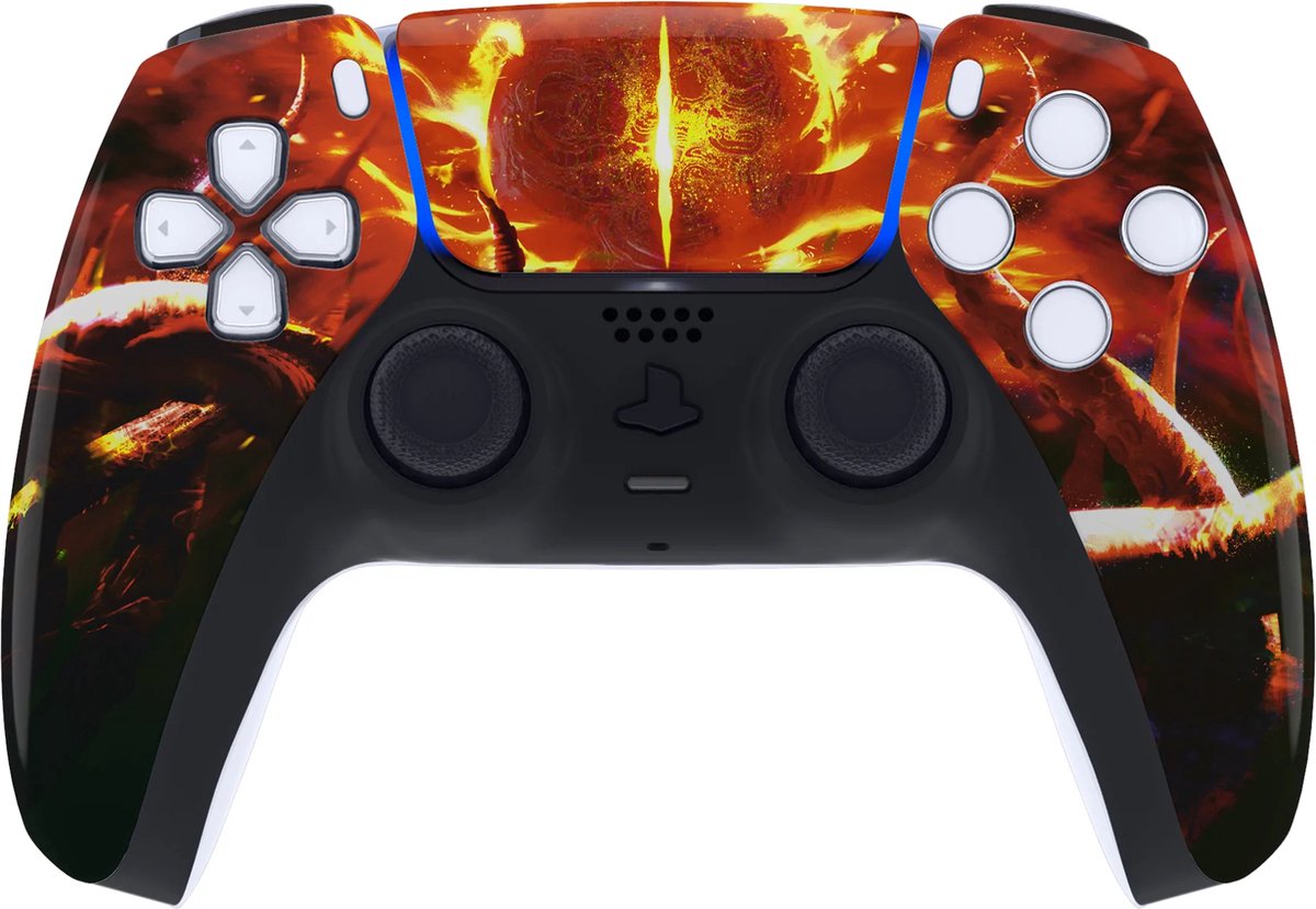 PS5 Draadloze Dualsense Controller – The Great Flaming Overlord Custom