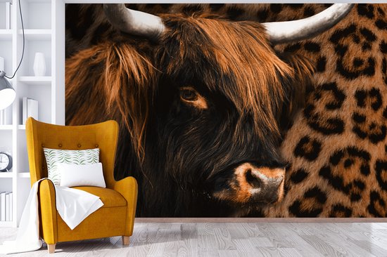 Papier Peint - Papiers Papier peint photo Imprimé Panthère - Highlander écossais - Design - Largeur 330 cm x Hauteur 220 cm