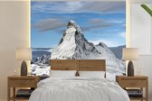 Behang - Fotobehang Wolken boven de Matterhorn in Zwitserland - Breedte 280 cm x hoogte 280 cm
