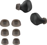 kwmobile 6x cache-écouteurs intra-auriculaires pour Jabra Elite 75t /65t / Active - Embouts de rechange en silicone gris - 3 tailles