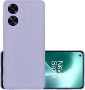 Hoes Geschikt voor OnePlus Nord 2T Hoesje Cover Siliconen Back Case Hoes - Lila