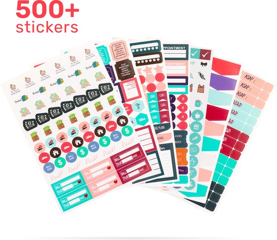 500+ - Bullet journal - Stickers - Planner - Agenda - Accessoires - Toolkit - Sjablonen - Laptop - Telefoon - Volwassenen - Stencil - Stempels - Accesoires