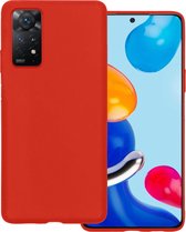 Hoes Geschikt voor Xiaomi Redmi Note 11 Hoesje Siliconen Back Cover Case - Hoesje Geschikt voor Xiaomi Redmi Note 11 Hoes Cover Hoesje - Rood