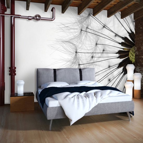 WallArena Fotobehang, wandbehang, vliesbehang, 3D, bloemen, schedel, dood, woonkamer, slaapkamer, wandbehang, vliesbehang, uv-bestendig, gereed voor montage (368 x 254 cm - 4 banen