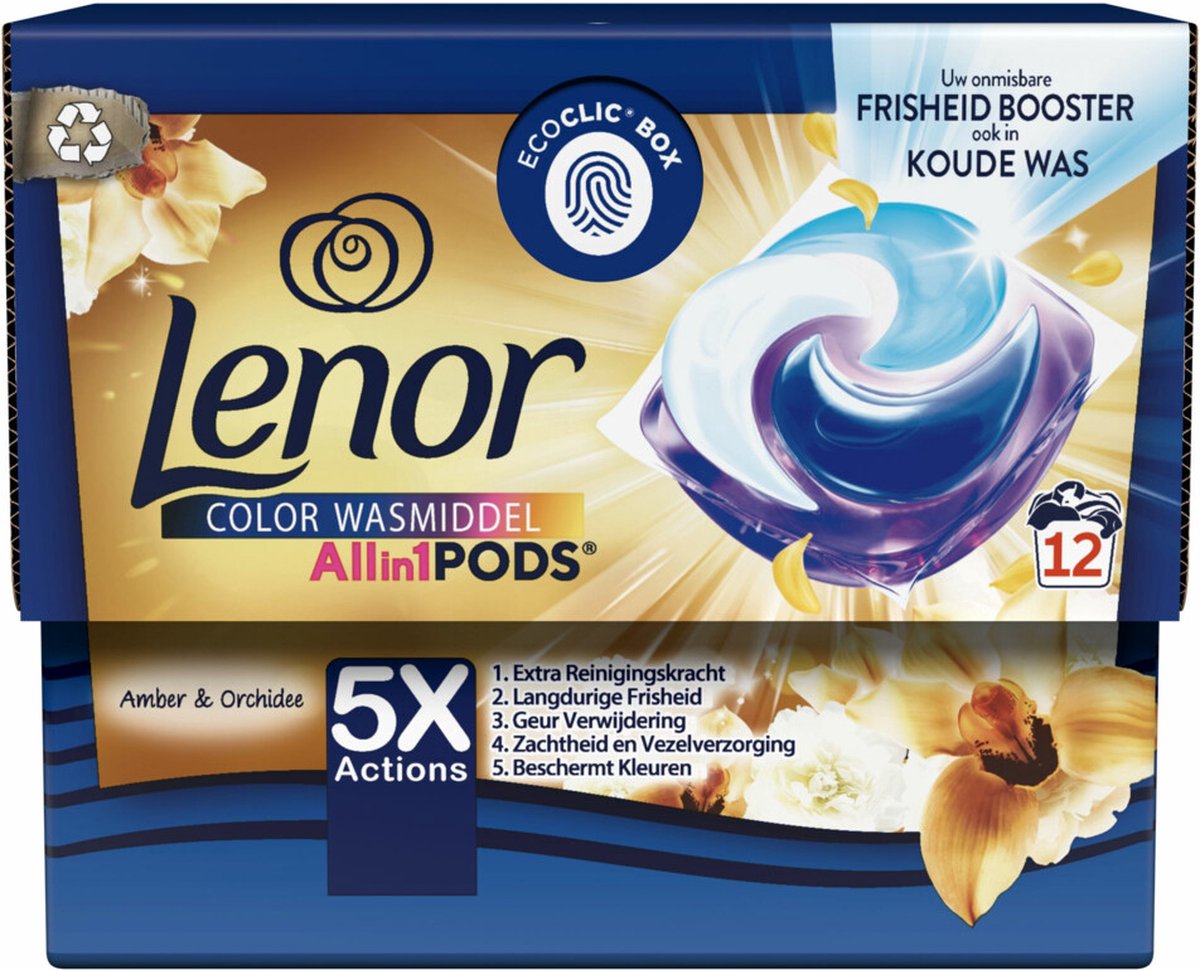 Goedkoopste Lenor Wasmiddel All-in-1 Pods Gouden Orchidee 12 stuks