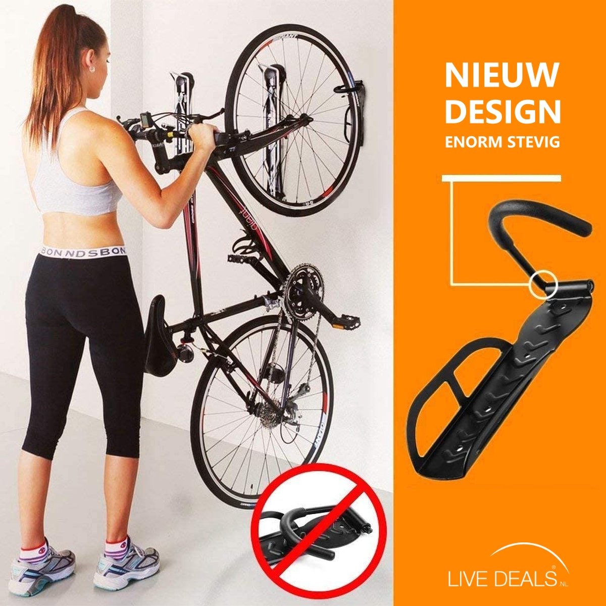 Fiets Ophangsysteem 2x Fietshaak Muurbeugel Ophangbeugel Fietsbeugel bol