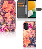 Flipcase Geschikt voor Samsung Galaxy A14 5G Telefoon Hoesje Cadeau voor Moeder Bosje Bloemen