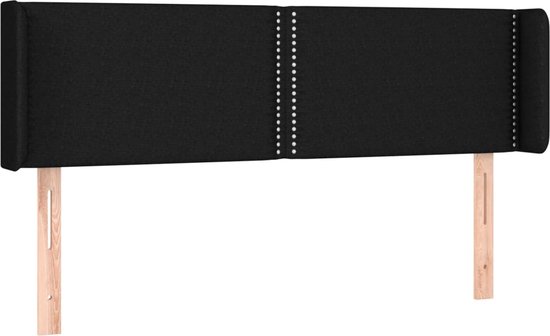 vidaXL-Hoofdbord-met-randen-147x16x78/88-cm-stof-zwart