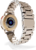 Strap-it Stalen schakel bandje 22mm - RVS bandje geschikt voor Samsung Galaxy Watch 46mm / Galaxy Watch 3 45mm / Gear S3 Classic & Frontier - Amazfit GTR 47mm / GTR 2 / GTR 3 - Pro - OnePlus Watch - sterrenlicht