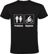 Probleem opgelost Heren T-shirt | fietsen | bike | hobby | relatie | gezin | gezeik | ruzie | fiets