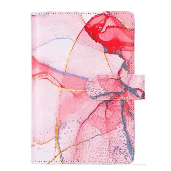 Budgetplanner, Duits, A6 PU-lederen budgetbinder, voor cash geld, geldorganizer, spaarmap, inclusief 12 budgetplanners, 12 transparante geldenveloppen, 14 maandplanners, 60 zelfklevende notities