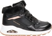 Skechers Uno - Cozy On Air Meisjes Sneakers - Black/Rose Gold - Maat 35