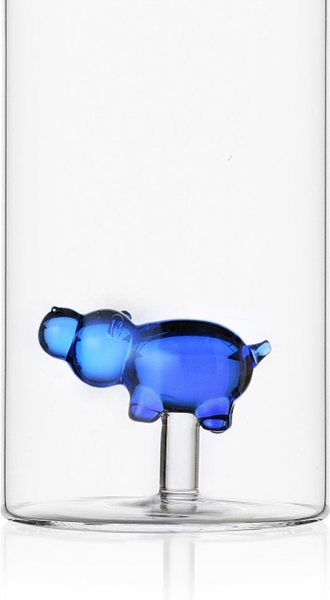 Ichendorf Milano Bouteille Hippopotame – Verre Borosilicate Soufflé Main, Collection Animal Farm