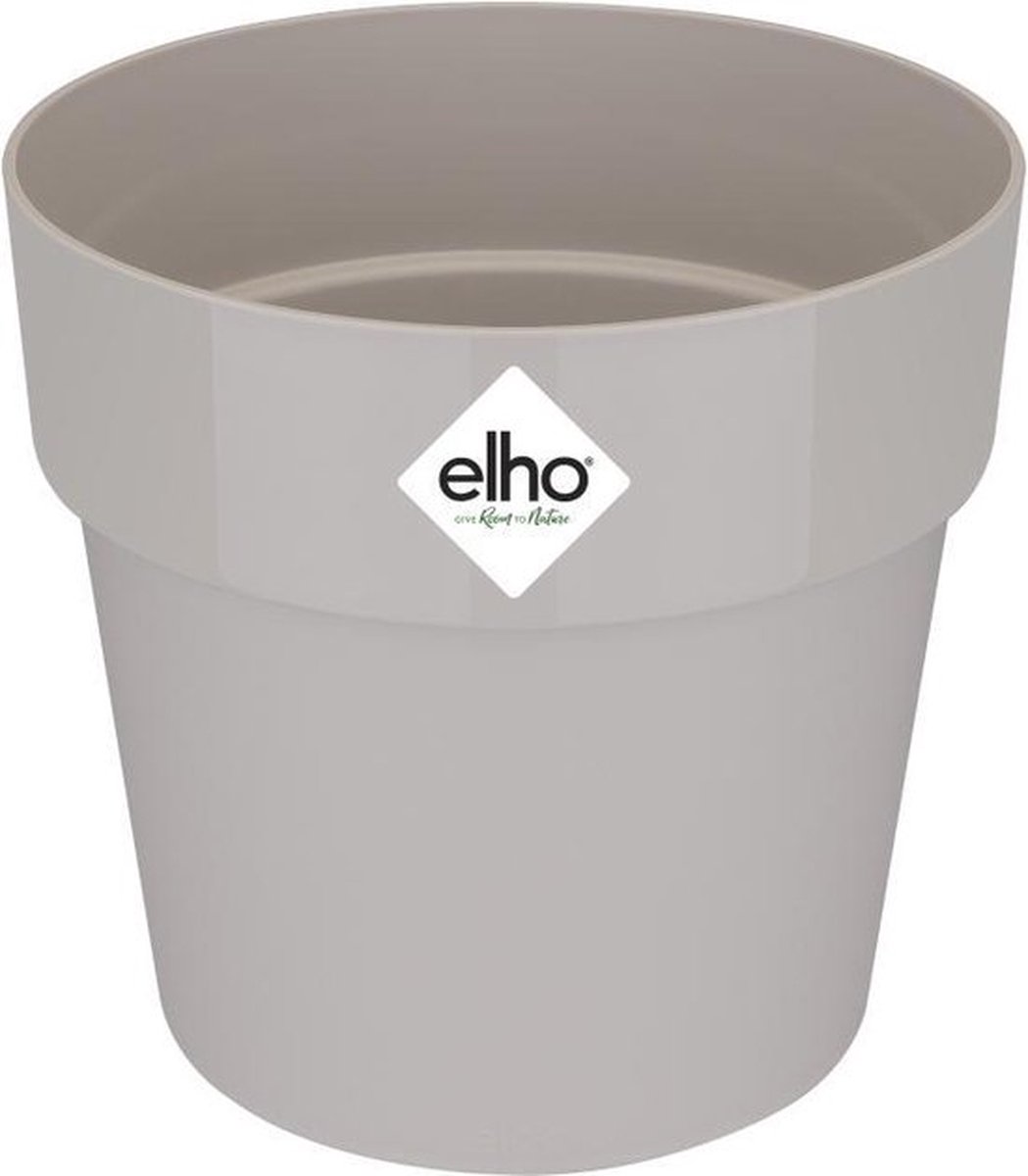 Elho B.for Original Rond 25 - Bloempot voor Binnen - 100% Gerecycled Plastic - Ø 24.7 x H 23.2 cm - Warm grijs