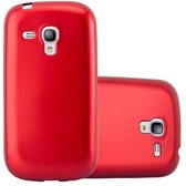 Cadorabo Hoesje voor Samsung Galaxy S3 MINI in METALLIC ROOD - Beschermhoes gemaakt van flexibel TPU silicone Case Cover
