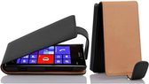 Cadorabo Hoesje geschikt voor Nokia Lumia 925 in ZWARTE OXIDE - Beschermhoes in flip-design Case Cover van getextureerd imitatieleer