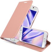 Cadorabo Hoesje voor Samsung Galaxy S6 in CLASSY ROSE GOUD - Beschermhoes met magnetische sluiting, standfunctie en kaartvakje Book Case Cover Etui