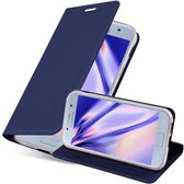 Cadorabo Hoesje voor Samsung Galaxy A3 2017 in CLASSY DONKER BLAUW - Beschermhoes met magnetische sluiting, standfunctie en kaartvakje Book Case Cover Etui