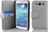 Cadorabo Hoesje geschikt voor Samsung Galaxy MEGA 5.8 in MAGNESIUM WIT - Beschermhoes van getextureerd kunstleder en kaartvakje Book Case Cover Etui