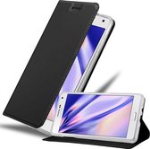 Cadorabo Hoesje geschikt voor Samsung Galaxy A7 2015 in CLASSY ZWART - Beschermhoes met magnetische sluiting, standfunctie en kaartvakje Book Case Cover Etui