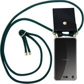 Cadorabo Hoesje voor Sony Xperia XZ1 COMPACT in LEGER GROEN - Silicone Mobiele telefoon ketting beschermhoes met gouden ringen, koordriem en afneembare etui