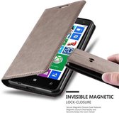 Cadorabo Hoesje geschikt voor Nokia Lumia 625 in KOFFIE BRUIN - Beschermhoes met magnetische sluiting, standfunctie en kaartvakje Book Case Cover Etui