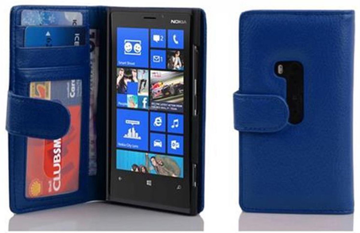 Cadorabo Hoesje geschikt voor Nokia Lumia 920 in NEPTUNUS BLAUW - Beschermhoes met magnetische sluiting en 3 kaartsleuven Book Case Cover Etui
