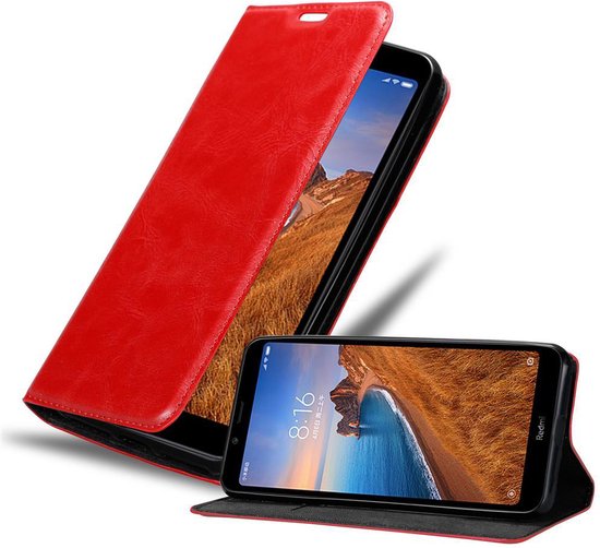 Coque Cadorabo pour Xiaomi RedMi 7A en ROUGE POMME - Coque de protection avec fermeture magnétique