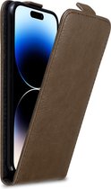 Cadorabo Hoesje geschikt voor Apple iPhone 14 PRO MAX in KOFFIE BRUIN - Beschermhoes in flip design Case Cover met magnetische sluiting