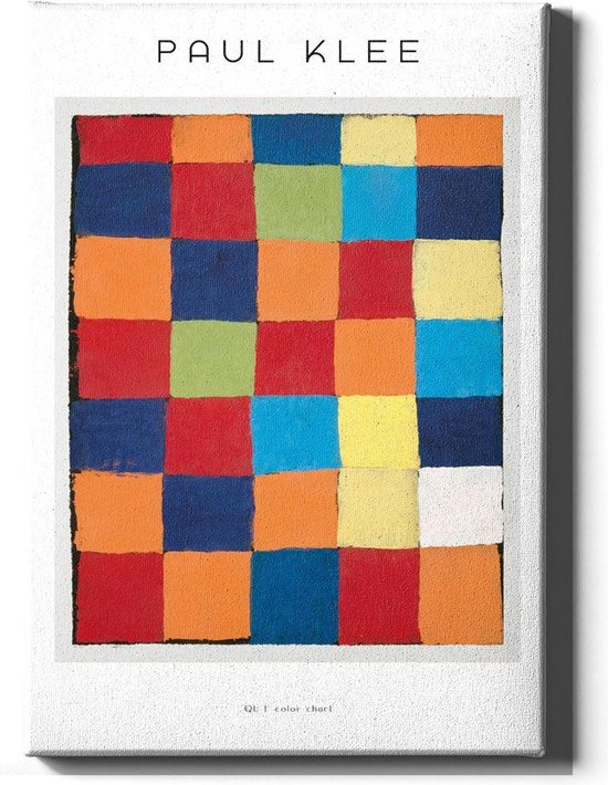 Walljar - Paul Klee - QU 1 color chart - Muurdecoratie - Acrylglas schilderij - 30 x 45 cm