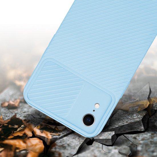 Coque Cadorabo pour Apple iPhone XR en Bonbon Light Blauw - Coque de protection en silicone TPU souple et avec protection pour appareil photo