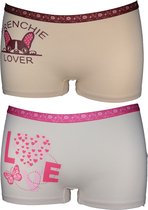 VANILLA - Dames boxershort, Dames ondergoed - 2 stuks - Egyptisch katoen - Beige - SH3494 - M