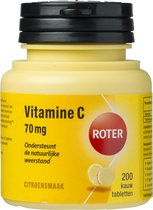 Roter Vitamine C 70mg - Vitamine C ondersteunt je weerstand - 200 kauwtabletten met citroensmaak