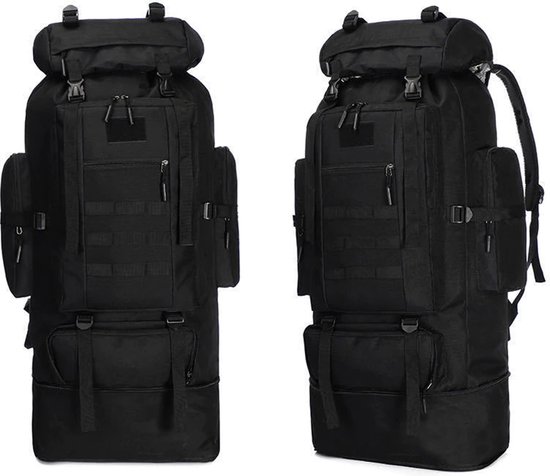 iBright XXL Tactical Backpack 100 Liter - Sac à dos tactique - Sac à dos militaire - Imperméable - Zwart