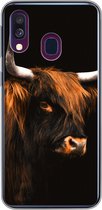 Geschikt voor Samsung Galaxy A40 hoesje - Schotse hooglander - Vacht - Koe - Siliconen Telefoonhoesje