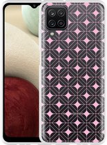 Hoesje Geschikt voor Samsung Galaxy A12 Geometrisch Pink