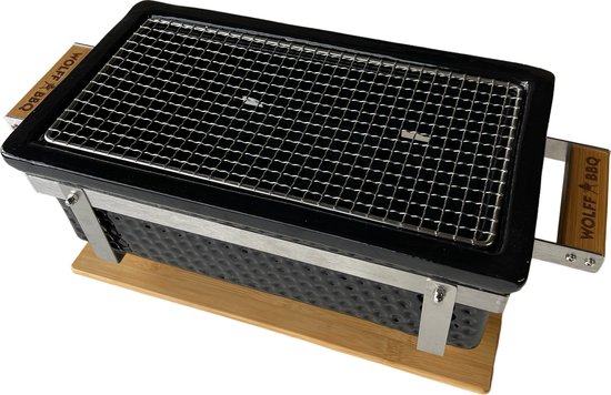WOLFF BBQ |Shichirin grill |Keramische tafel barbecue |Rechthoek model met 2x lucht inlaad |Buitenhuis gebruik van Wolff BBQ — afbeelding 2