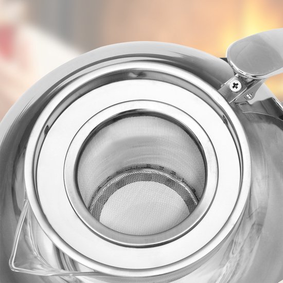 Monzana Glazen Theepot - met RVS-Filter & Infuser 9 Kops - 1.2 Liter van Monzana — afbeelding 3