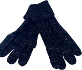 Winter Handschoenen - Dames - Verwarmde - Zwart met kleine witte details