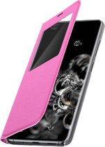 Geschikt voor Samsung Galaxy S20 Ultra Case Window Time Display Video-ondersteuning roze