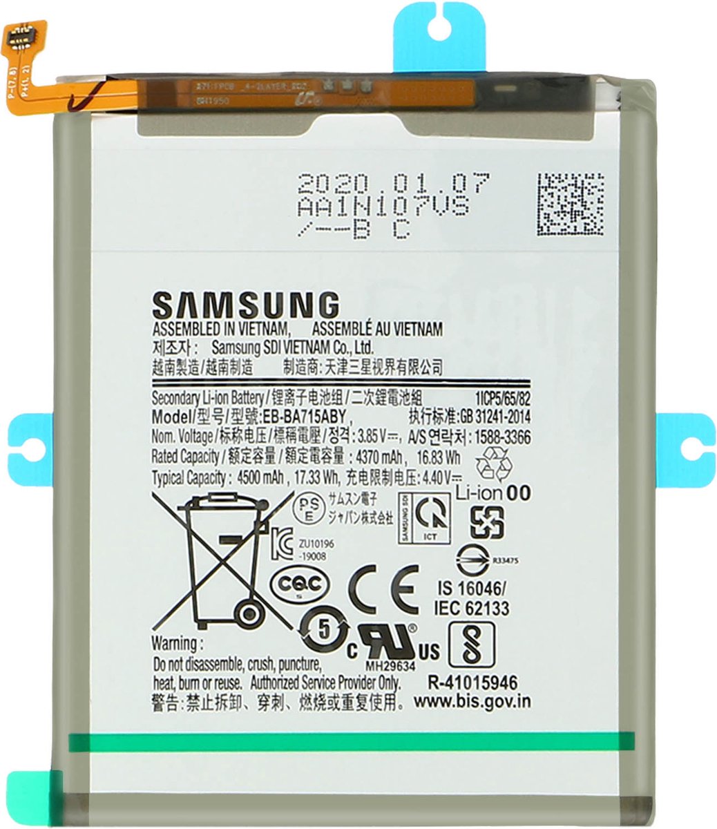 Samsung Galaxy A71 Interne Batterij 4500mAh Origineel EB-BA715ABY Zwart |  inclusief... | bol.com