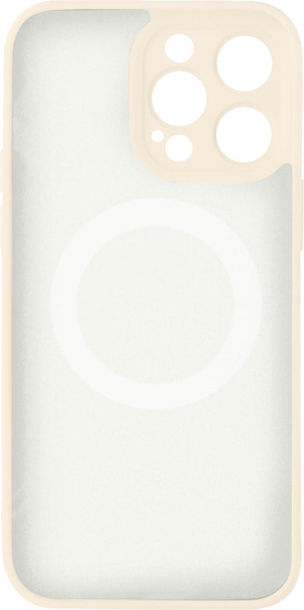 Avizar Hoesje Geschikt voor iPhone 14 Pro MagSafe Compatible Semi-rigide, Wit
