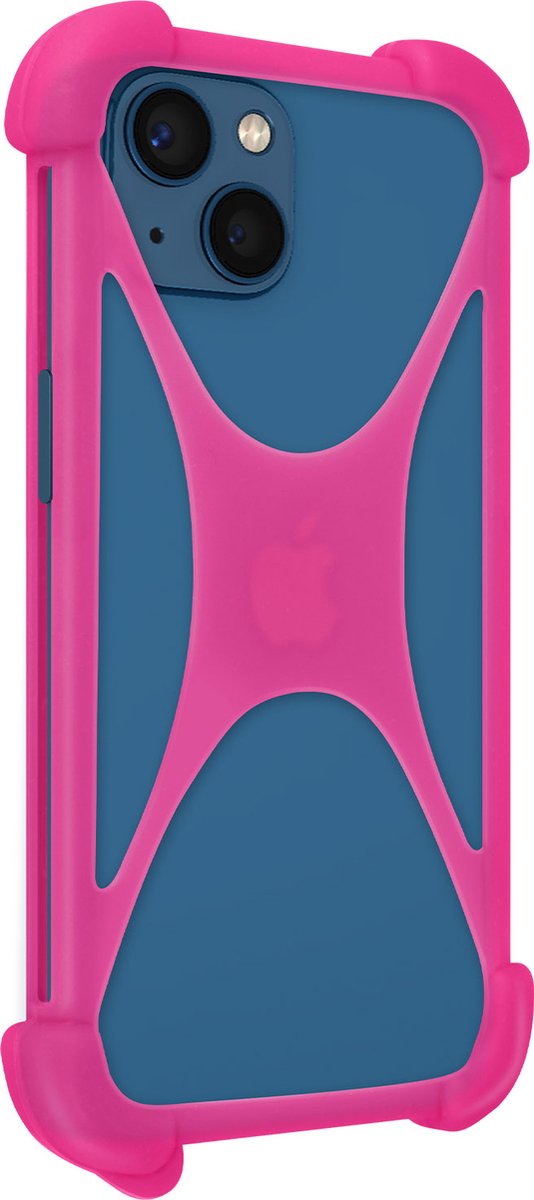 Avizar Coque pour Smartphone jusqu'à 6.7 pouces Universelle Silicone Gel Extensible, Roze