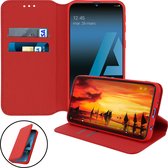 Hoes Geschikt voor Samsung Galaxy A40 klep portefeuille, video standaard rood