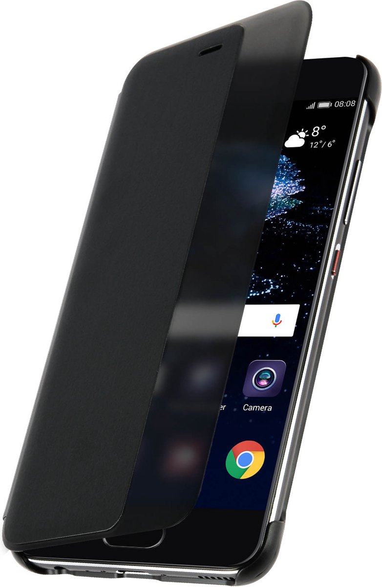 Avizar Foliohoes Geschikt voor Huawei P10 met Smart Window - zwart, Zwart