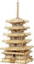 Robotime - Houten modelbouw - Japan - Five storied Pagoda - Miniatuur Bouwpakket - Modelbouw - DIY - Hout 3D puzzel - Tieners - Volwassenen