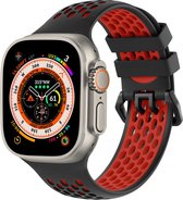iMoshion Bandje Geschikt voor Apple Watch Bandje Series 1 / 2 / 3 / 4 / 5 / 6 / 7 / 8 / 9 / SE / Ultra (2) - 42 / 44 / 45 / 49 mm - iMoshion Sport band buckle - Donkergrijs